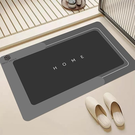 Modernized Bath Mat, Super Absorbent Bathroom Rugs, Non-Slip Bathroom Mats, Washable Bathmat Bath Rug - Shower Rug Rubber Bath Mats, The Magic Mat for Bathtub and Floor Mat (Dark Grey, 43x68cm)