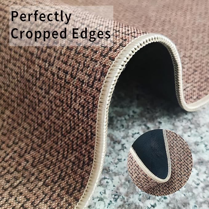 Kitchen Rug Set 2 Piece - Cushioned Anti-Fatigue Mats Brown