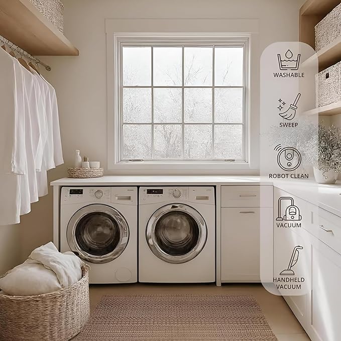 Kitchen Rug Set 2 Piece - Cushioned Anti-Fatigue Mats Brown