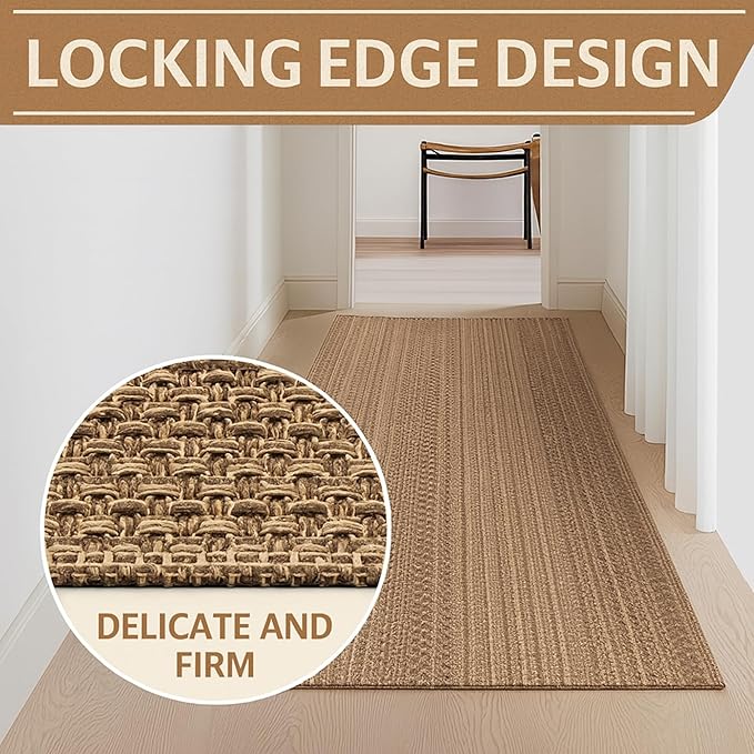 Kitchen Rug Set 2 Piece - Cushioned Anti-Fatigue Mats Brown