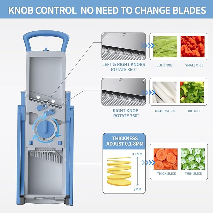 Built-in blade safety design mandoline slicer protecting hands from cuts