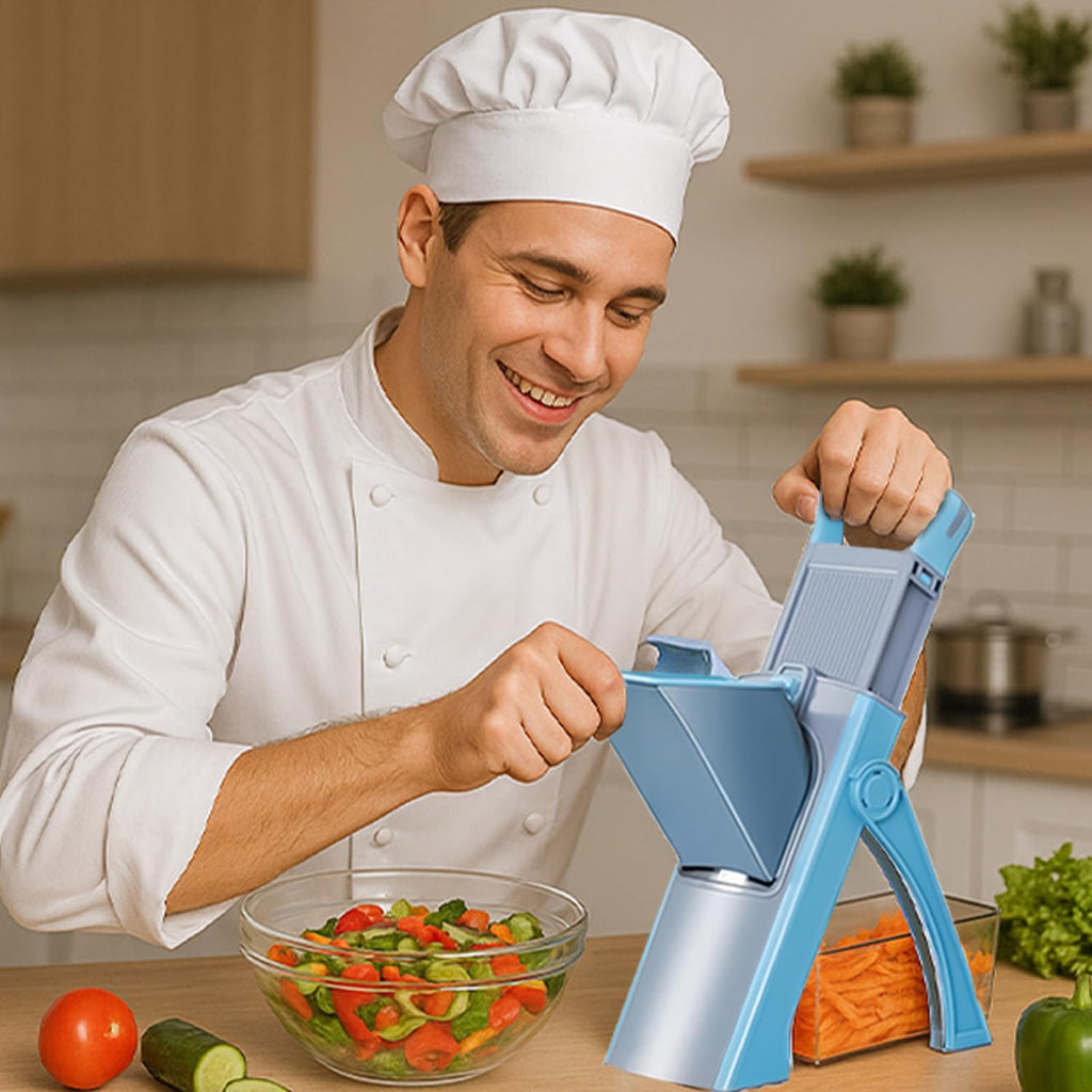SS BEST DEALS 5-in-1 Safe Mandoline Slicer – Adjustable Vegetable Chopper & French Fry Cutter