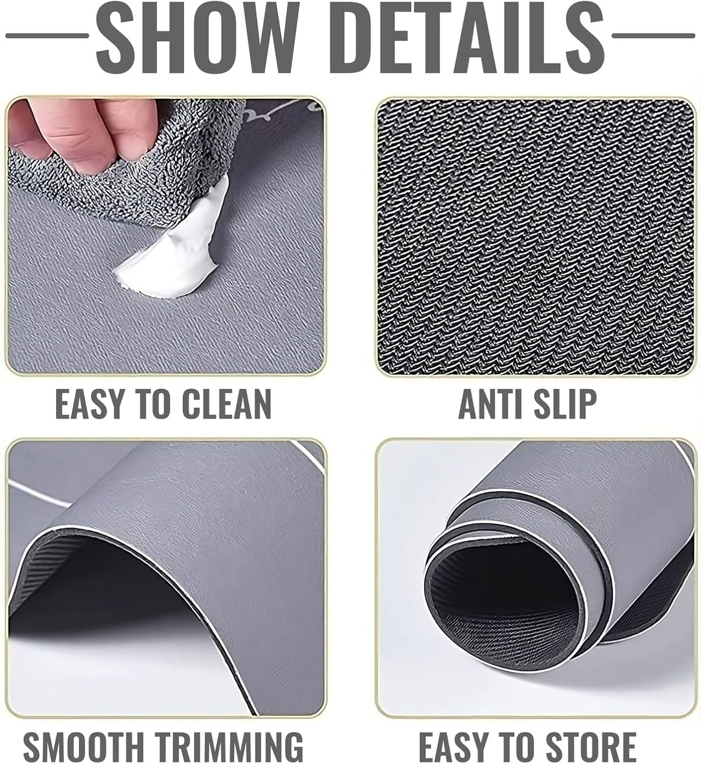 SS BEST DEALS Modernized Magic Mat – Super Absorbent, Non-Slip Bathroom Rug, Machine Washable (Light Grey, 18.5" x 30.5")