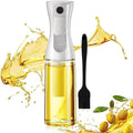 SS BEST DEALS Oil Sprayer for Cooking – 200ml Glass Oil Spray Bottle with Brush, Portion Control Oil Dispenser, Refillable Kitchen Mister for Air Fryer, Salad, BBQ & Grilling (White)