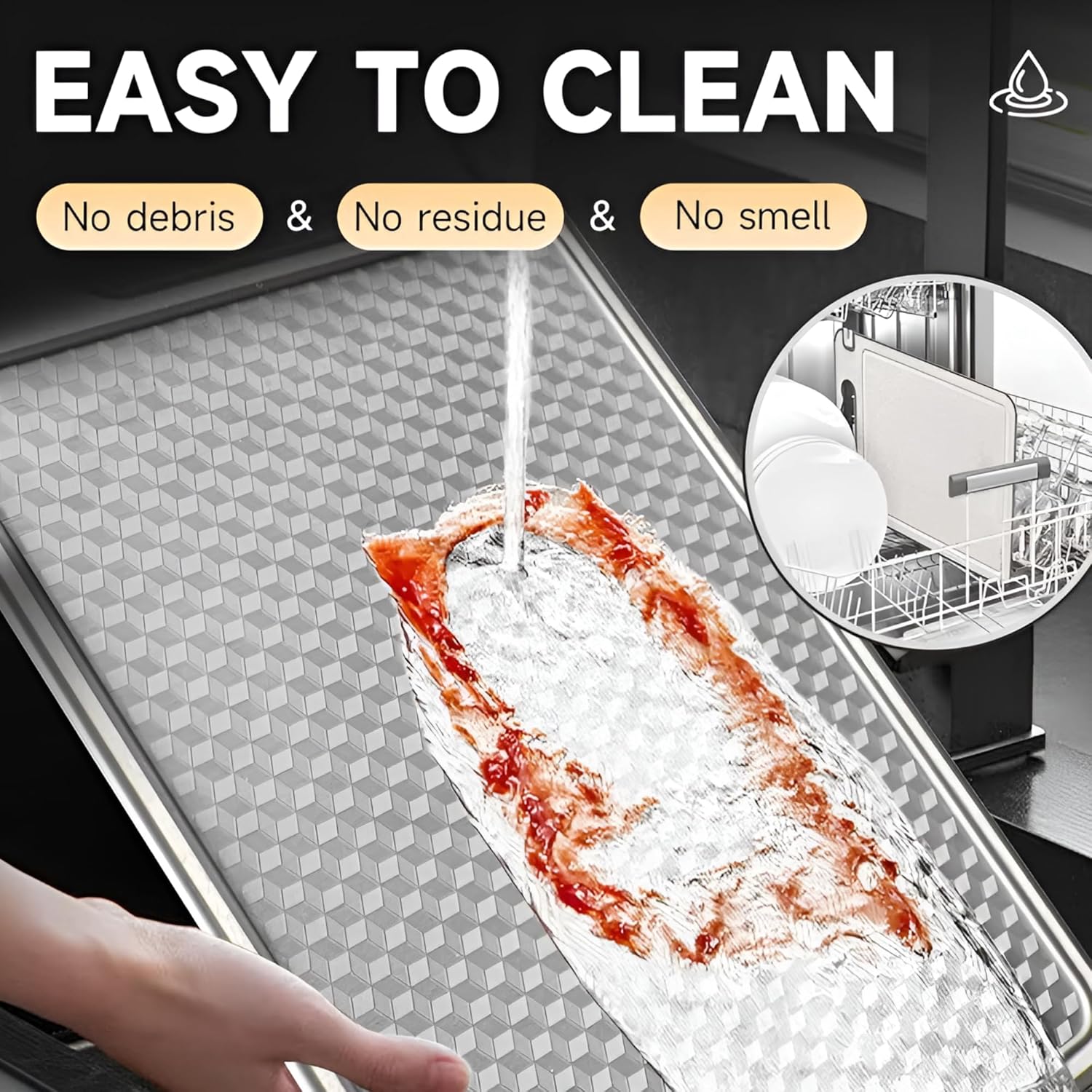 SS BEST DEALS Stainless Steel Cutting Board Double Sided – 304 Food-Grade 14.5"x9.7" Chopping Board with Juice Groove, Non-Slip Silicone Wrap, Scratch-Resistant Mesh – for Meat, Vegetables, Dishwasher Safe