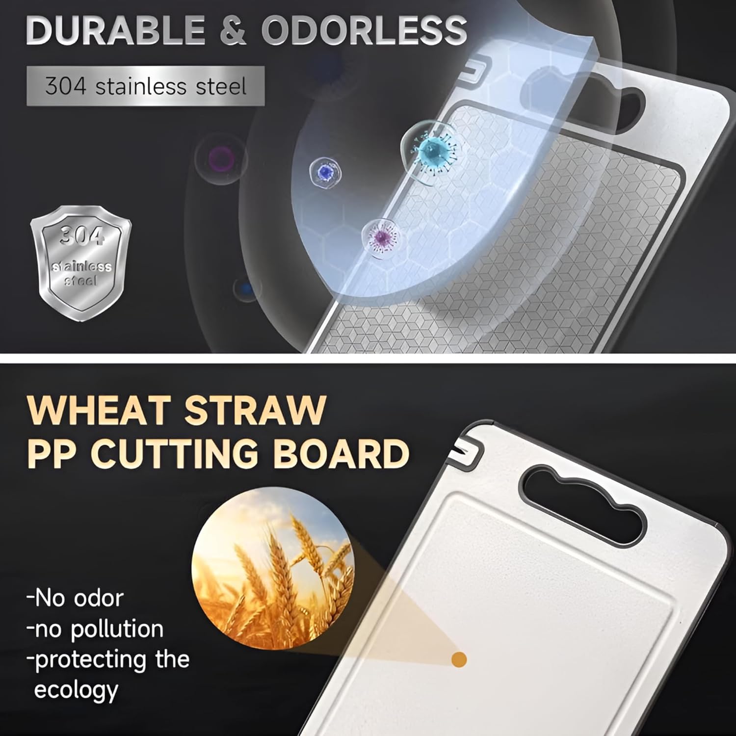 SS BEST DEALS Stainless Steel Cutting Board Double Sided – 304 Food-Grade 14.5"x9.7" Chopping Board with Juice Groove, Non-Slip Silicone Wrap, Scratch-Resistant Mesh – for Meat, Vegetables, Dishwasher Safe
